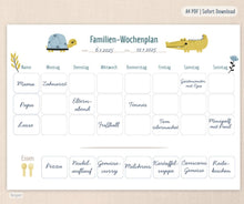 Laden Sie das Bild in den Galerie-Viewer, Familien-Wochenplan A4 PDF | Tiere