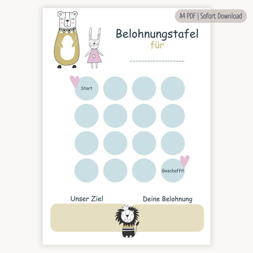 Belohnungstafel Kinder PDF | Skandi