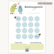 Laden Sie das Bild in den Galerie-Viewer, Belohnungstafel Kinder PDF | Monster