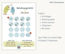 Laden Sie das Bild in den Galerie-Viewer, Belohnungstafel Kinder PDF | Monster