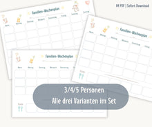 Laden Sie das Bild in den Galerie-Viewer, Familien-Wochenplan A4 PDF | Sweet Kids