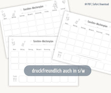 Laden Sie das Bild in den Galerie-Viewer, Familien-Wochenplan A4 PDF | Sweet Kids
