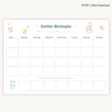 Laden Sie das Bild in den Galerie-Viewer, Familien-Wochenplan A4 PDF | Sweet Kids